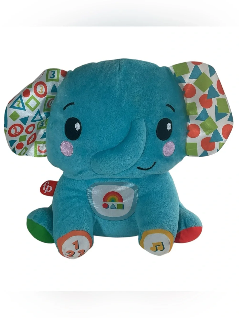 Fisher-Price Lights & Learning Elephant Plush Interactive Musical Toy Lights Sou